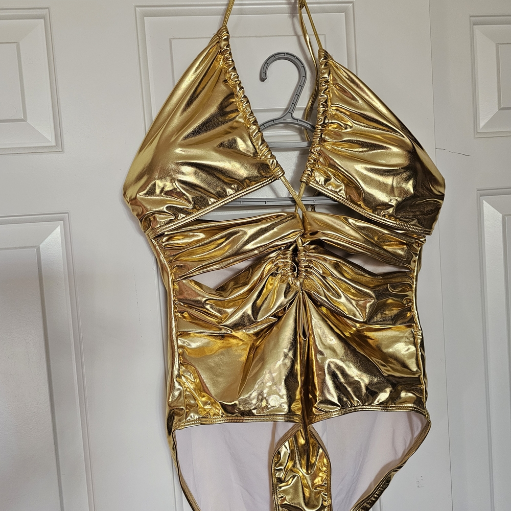 Shimmering Gold Women's One-Piece Swimsuit